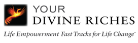 Your Divine Riches logo with flame phoenix